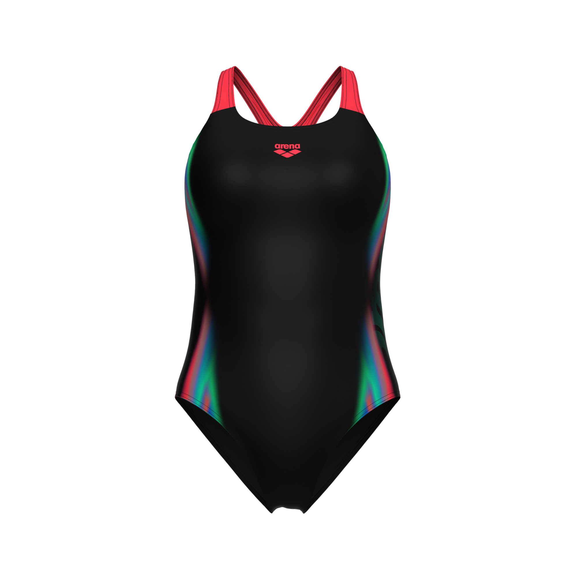 WOMEN'S ARENA TWO SIDES SWIMSUIT SWIM PRO BACK MULTI BLACK-BLACK-BRIGHT CORAL 1