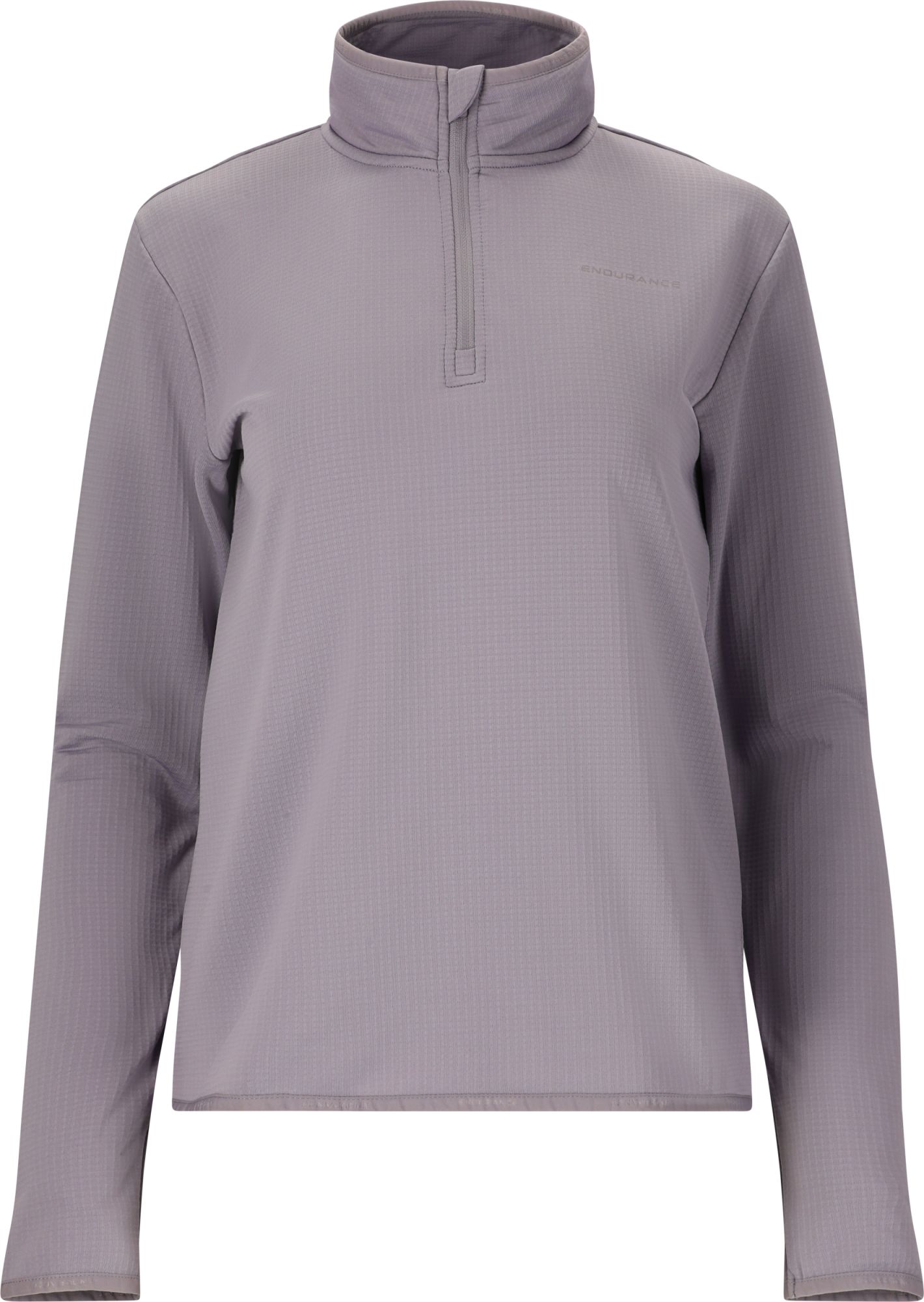 Vironic W Waffle Melange Loose Fit Midlayer Lilac Gray 1