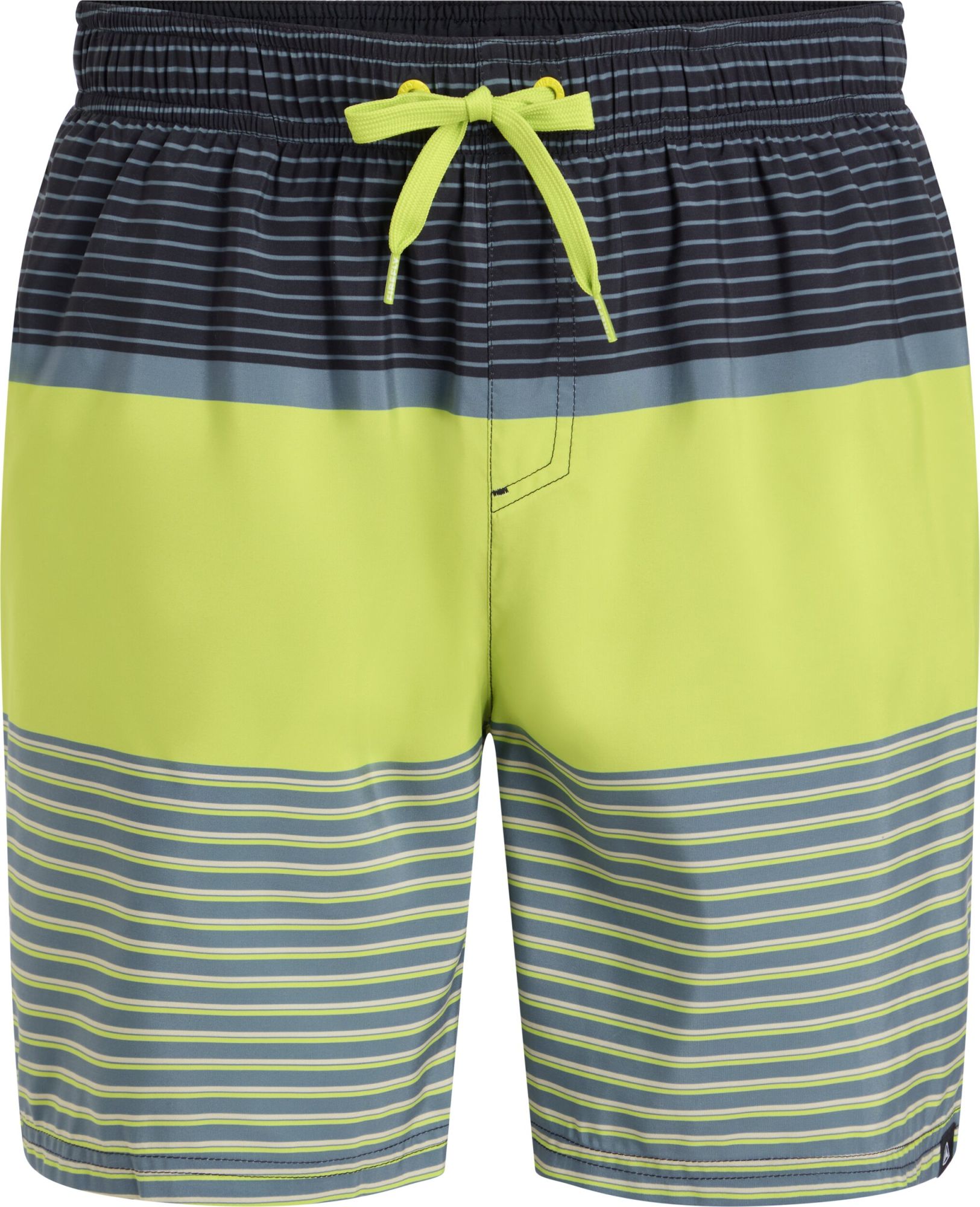 He.-Badeshorts Lario M Block Stripe GREEN LIME 1
