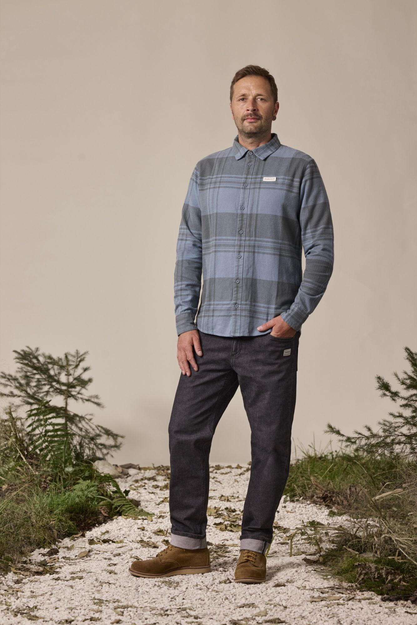Ablanca Organic Hemp Shirt deep black check 1