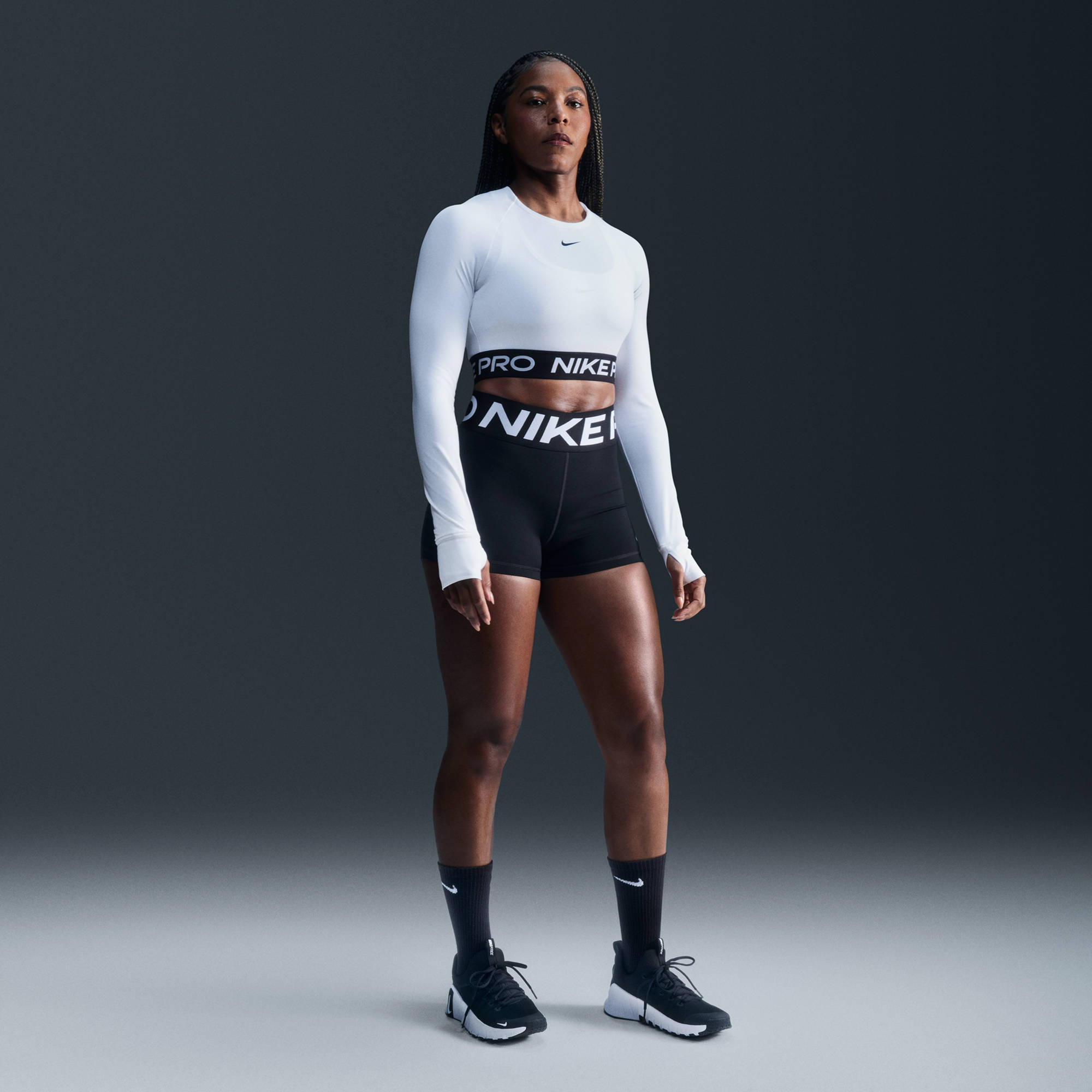 W NP SCULPT DF HR 3IN SHORT BLACK/WHITE-BLACK 1