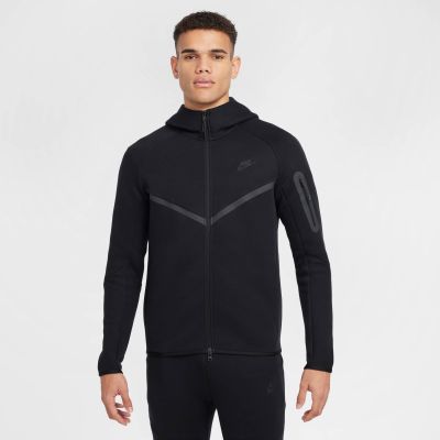M NK TCH FLC FZ WR HOODIE BLACK/WHITE-BLACK 