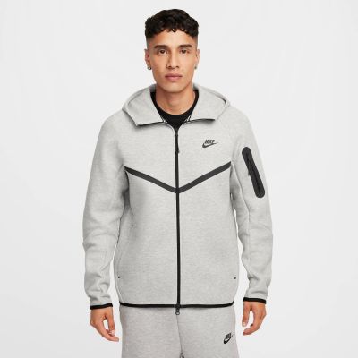 M NK TCH FLC FZ WR HOODIE DK GREY HEATHER 