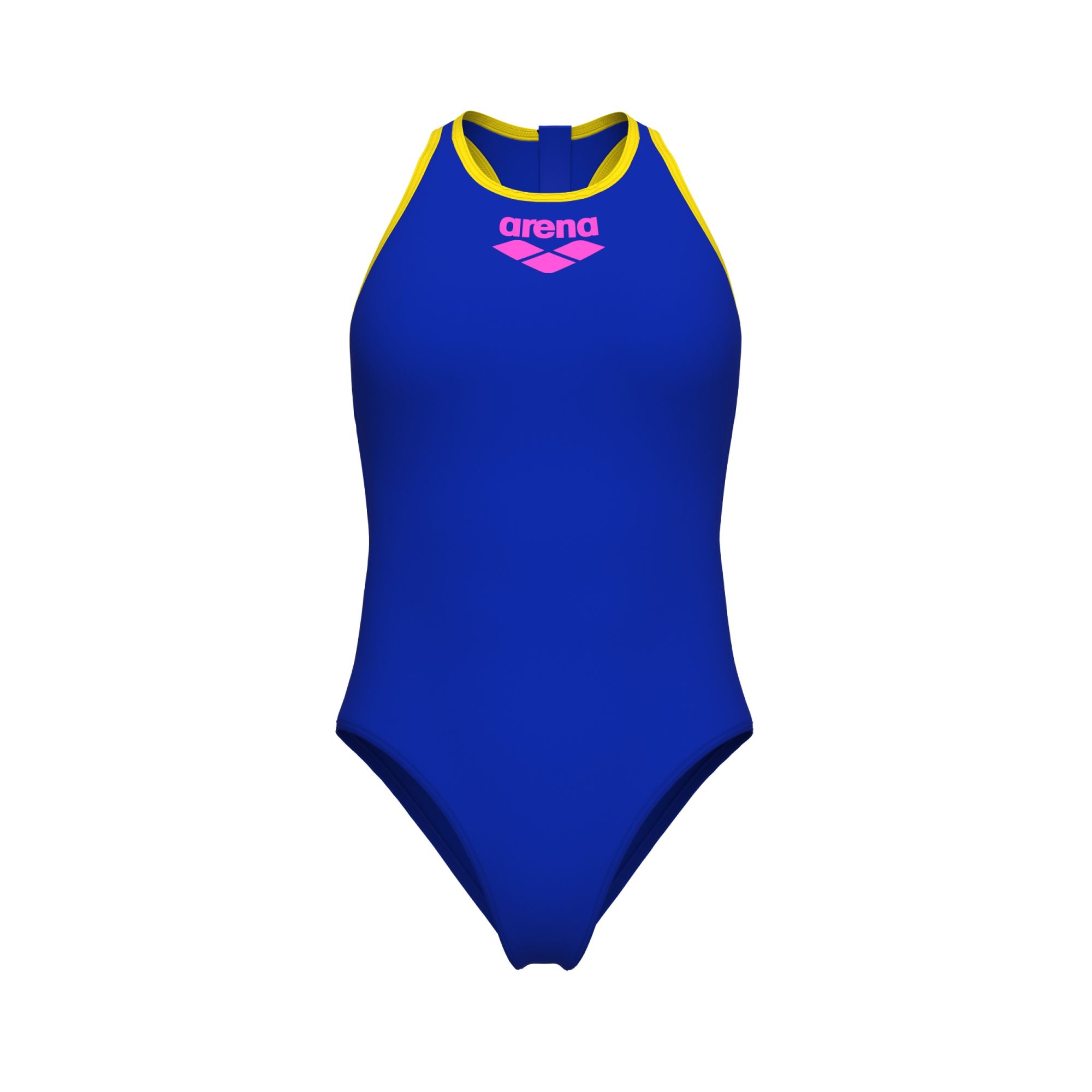 W ARENA Y-LINE SWIMSUIT SOLID L NEON BLUE-ORANGE 2