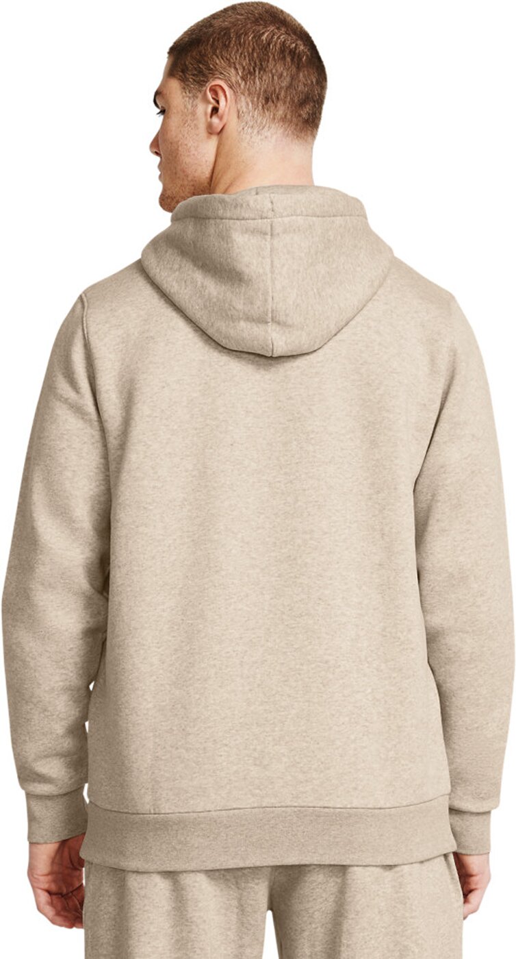 UA ESSENTIAL FLEECE HOODIE TIMBERWOLF TAUPE LIGHT HTHR 4