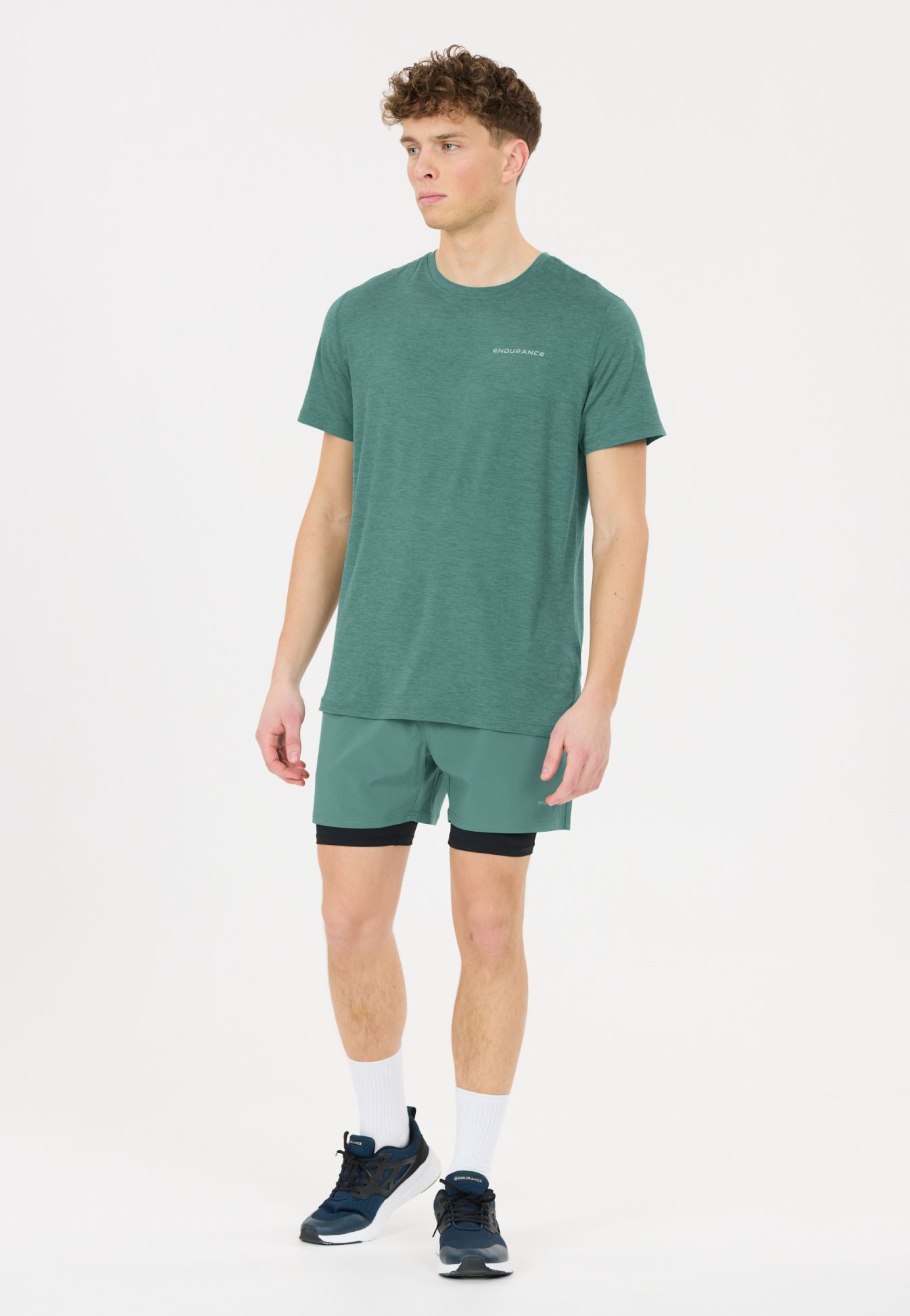 Abdon M Melange S/S Tee Silver Pine 4