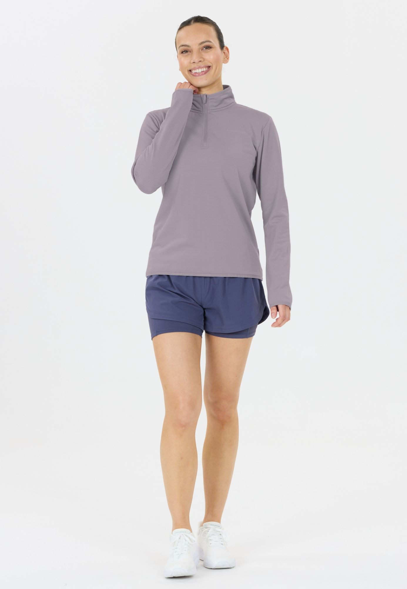 Vironic W Waffle Melange Loose Fit Midlayer Lilac Gray 5