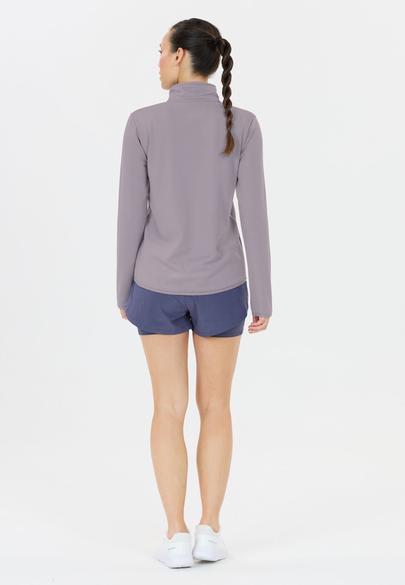 Vironic W Waffle Melange Loose Fit Midlayer Lilac Gray 6